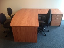 Micro MVE 25 Bow Front Executive Desk With Attached 600 Wide Return